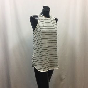 Off White and Black striped Blouse